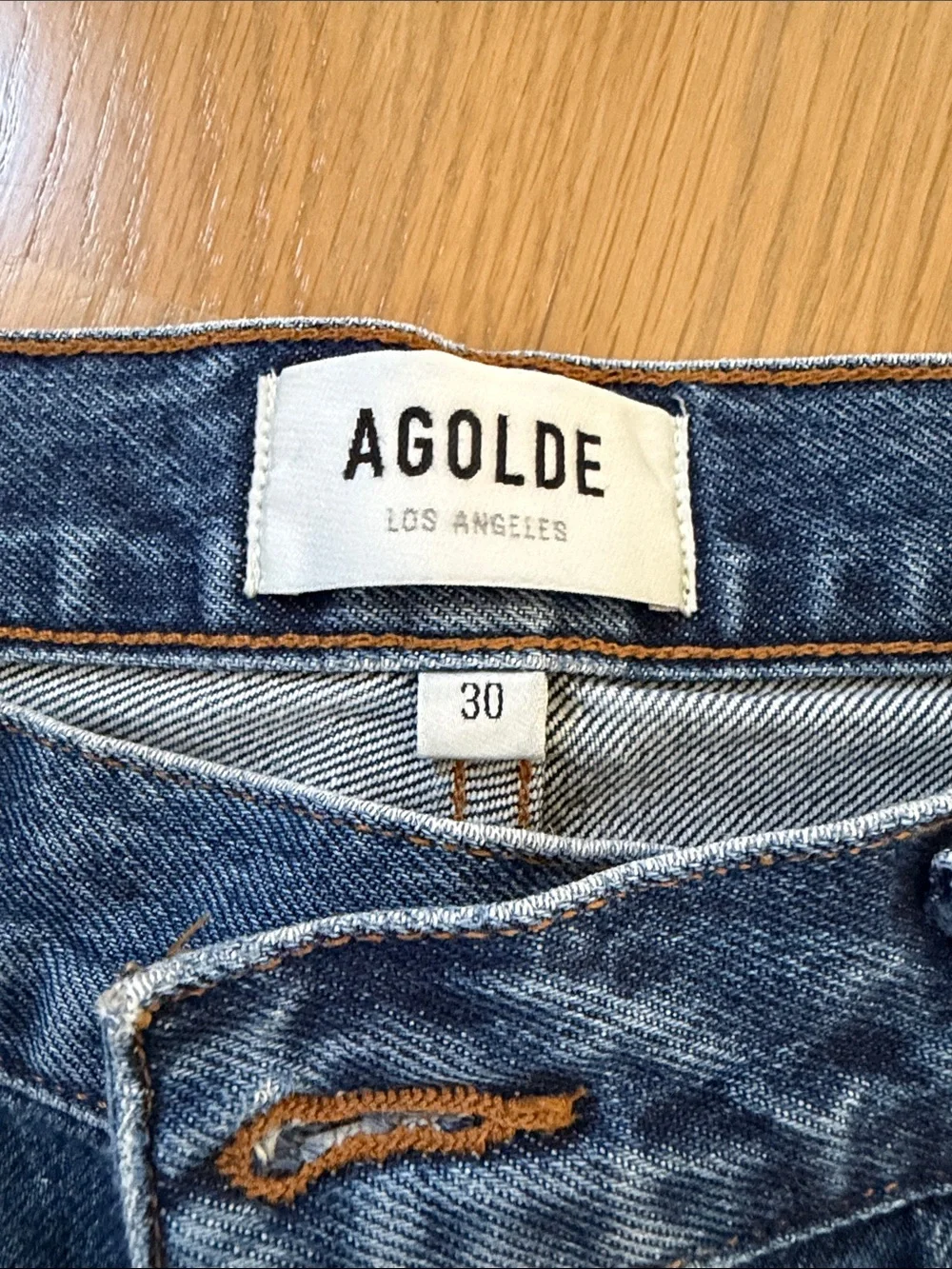 Agolde Women's Straight Leg Jeans in Mid Blue Wash - Picture 2 of 4